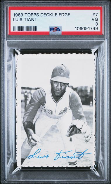1969 Topps Deckle Edge Luis Tiant #7 Vg 3 front