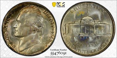 1942-P 5C Silver MS67+
