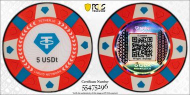 (2022) 5 USDt Excellion Orange Chip MS69