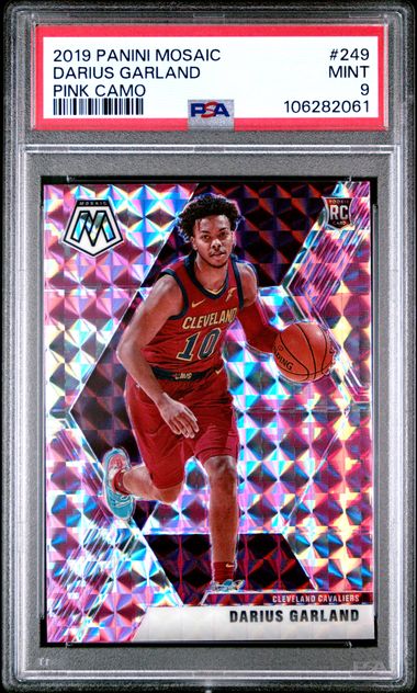 2019 Panini Mosaic Darius Garland #249 (Pink Camo) Mint 9 front