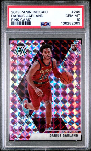 2019 Panini Mosaic Darius Garland #249 (Pink Camo) Gem Mt 10 front