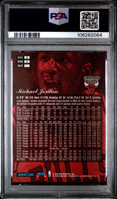 1997 Flair Showcase Michael Jordan #1 (Row 3) Nm-Mt 8 back
