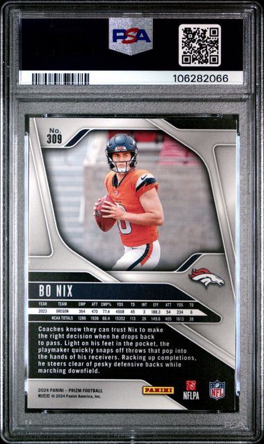 2024 Panini Prizm Bo Nix #309 Mint 9 back
