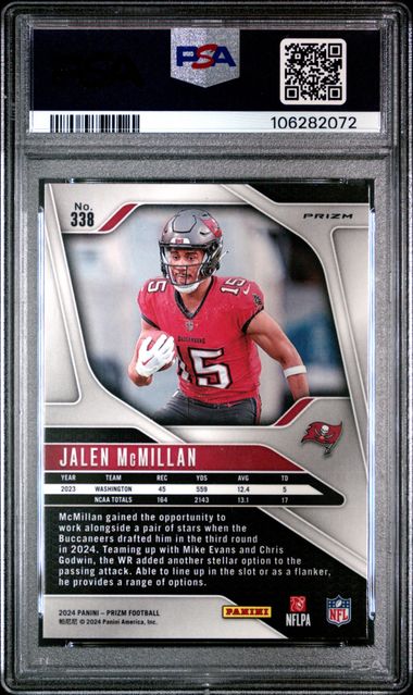 2024 Panini Prizm Jalen Mcmillan #338 (Silver Prizm) Gem Mt 10 back