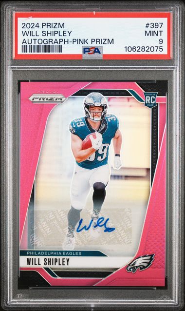 2024 Panini Prizm Will Shipley #397 (Autograph-Pink Prizm) Mint 9 front