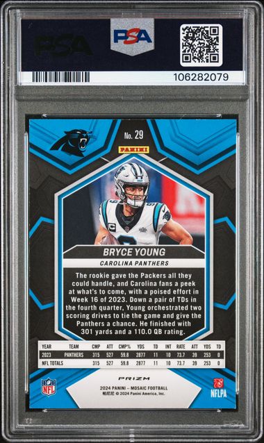 2024 Panini Mosaic Bryce Young #29 (Honeycomb) Nm-Mt 8 back