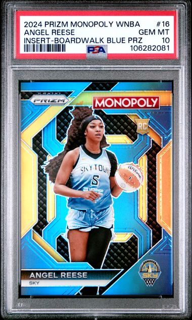 2024 Panini Prizm Monopoly Wnba Insert Angel Reese #16 (Insert-Boardwalk Blue Prz) Gem Mt 10 front