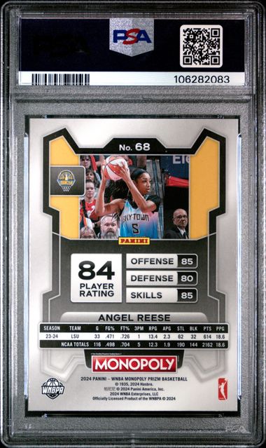 2024 Panini Prizm Monopoly Wnba Angel Reese #68 Mint 9 back