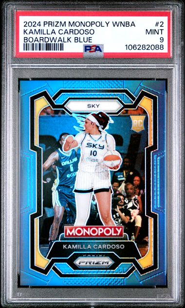 2024 Panini Prizm Monopoly Wnba Kamilla Cardoso #2 (Boardwalk Blue) Mint 9 front
