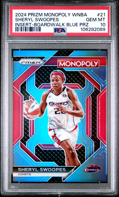 2024 Panini Prizm Monopoly Wnba Insert Sheryl Swoopes #21 (Insert-Boardwalk Blue Prz) Gem Mt 10 front