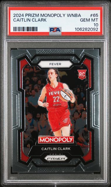 2024 Panini Prizm Monopoly Wnba Caitlin Clark #65 Gem Mt 10 front