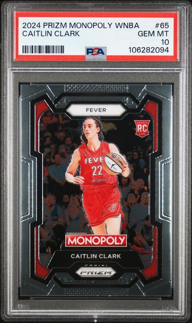2024 Panini Prizm Monopoly Wnba Caitlin Clark #65 Gem Mt 10 front