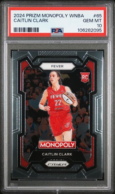 2024 Panini Prizm Monopoly Wnba Caitlin Clark #65 Gem Mt 10 front