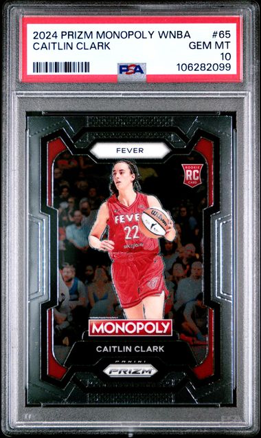 2024 Panini Prizm Monopoly Wnba Caitlin Clark #65 Gem Mt 10 front
