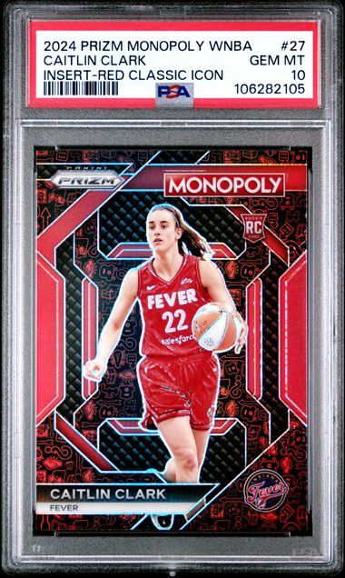 2024 Panini Prizm Monopoly Wnba Insert Caitlin Clark #27 (Insert-Red Classic Icon) Gem Mt 10 front
