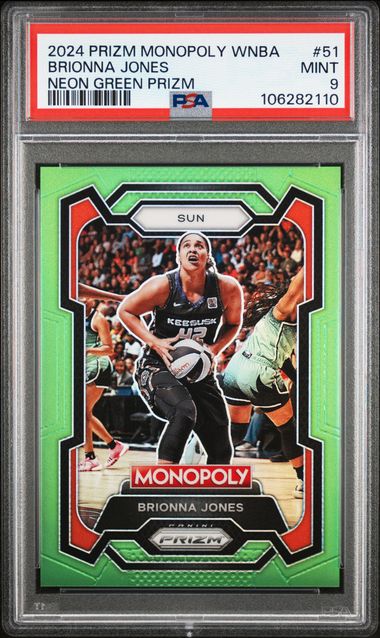 2024 Panini Prizm Monopoly Wnba Brionna Jones #51 (Neon Green Prizm) Mint 9 front