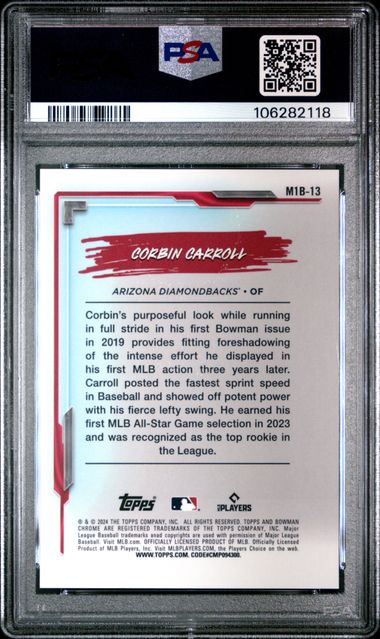 2024 Bowman Chrome Mega Box My 1St Bowman Corbin Carroll #13 (My 1St Bowman-Green Ref) Mint 9 back