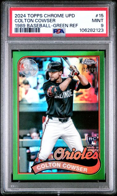 2024 Topps Chrome Update 1989 Topps Baseball Colton Cowser #15 (1989 Baseball-Green Ref) Mint 9 front