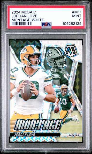2024 Panini Mosaic Montage Jordan Love #M11 (Montage-White) Mint 9 front