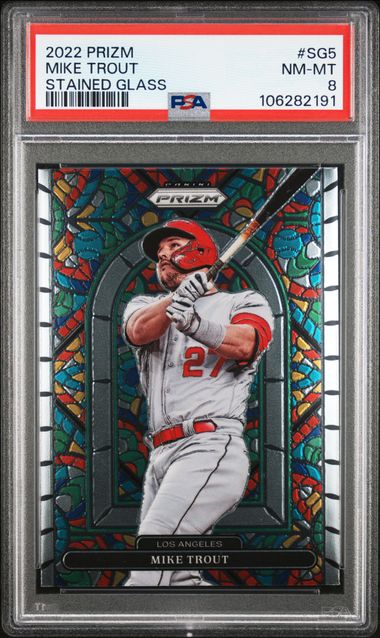 2022 Panini Prizm Stained Glass Mike Trout #Sg5 (Stained Glass) Nm-Mt 8 front