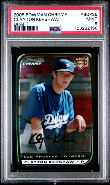 2008 Bowman Chrome Draft Clayton Kershaw #Bdp26 (Draft) Mint 9 front