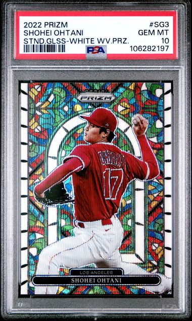 2022 Panini Prizm Stained Glass Shohei Ohtani #Sg3 (Stnd.glss-White Wv.prz.) Gem Mt 10 front
