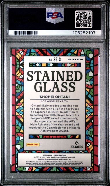 2022 Panini Prizm Stained Glass Shohei Ohtani #Sg3 (Stnd.glss-White Wv.prz.) Gem Mt 10 back
