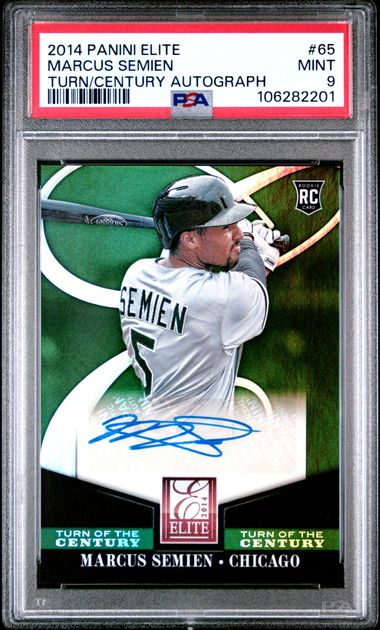 2014 Donruss Elite Turn Of The Century Autograph Marcus Semien #65 (Turn/Century Autograph) Mint 9 front