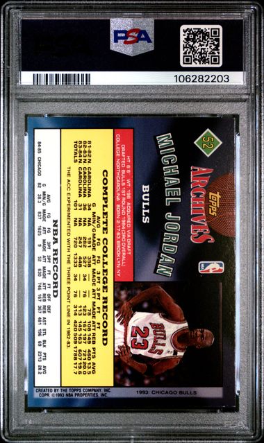 1992 Topps Archives Michael Jordan #52 Mint 9 back