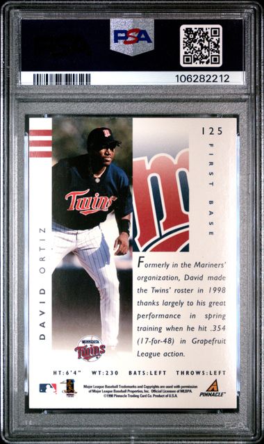 1998 Pinnacle Performers David Ortiz #125 (Peak Performers) Nm-Mt 8 back