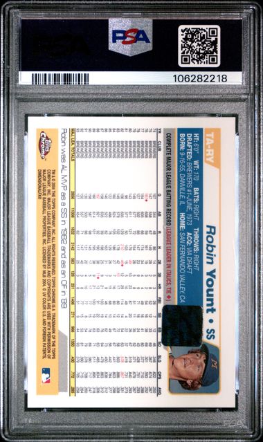 2004 Topps Retired Signature Signature Edition Autograph Robin Yount #Ta-Ry (Signature Ed.autograph) Mint 9 back