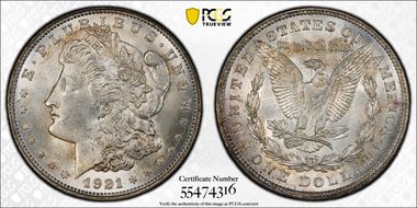 1921 $1 Morgan MS64