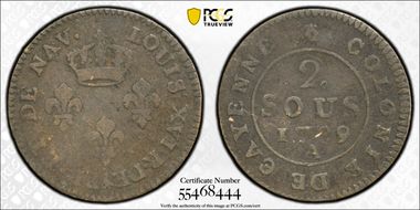 1789-A 2 Sou Lec-20 Cayenne F15