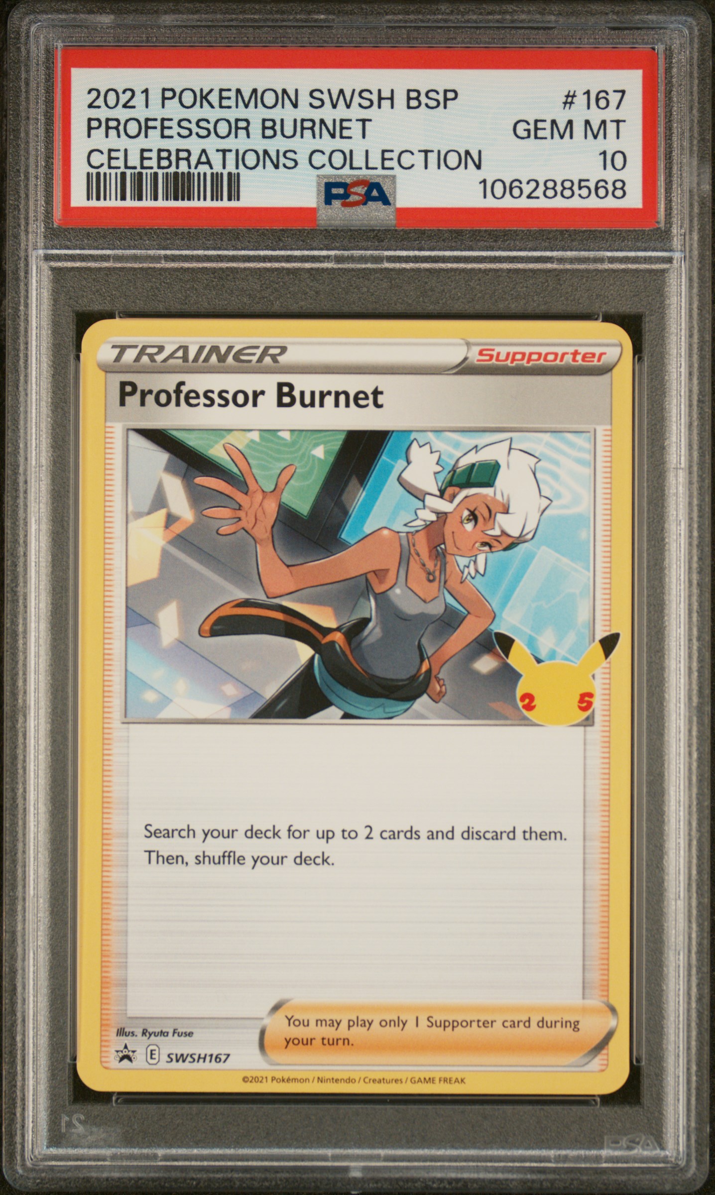 professor burnet pokemon card value SWSH167 - Promo Card Type Professor Burnet SWSH Black Star