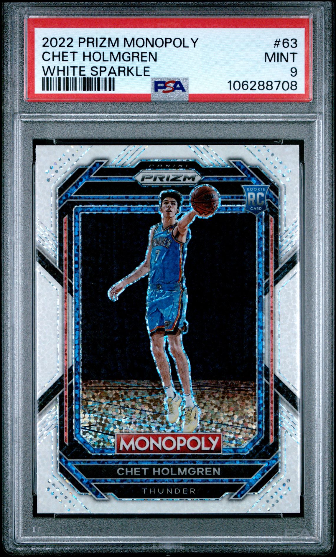 2022 Panini PANINI PRIZM MONOPOLY WHITE SPARKLE #63 Chet Holmgren front