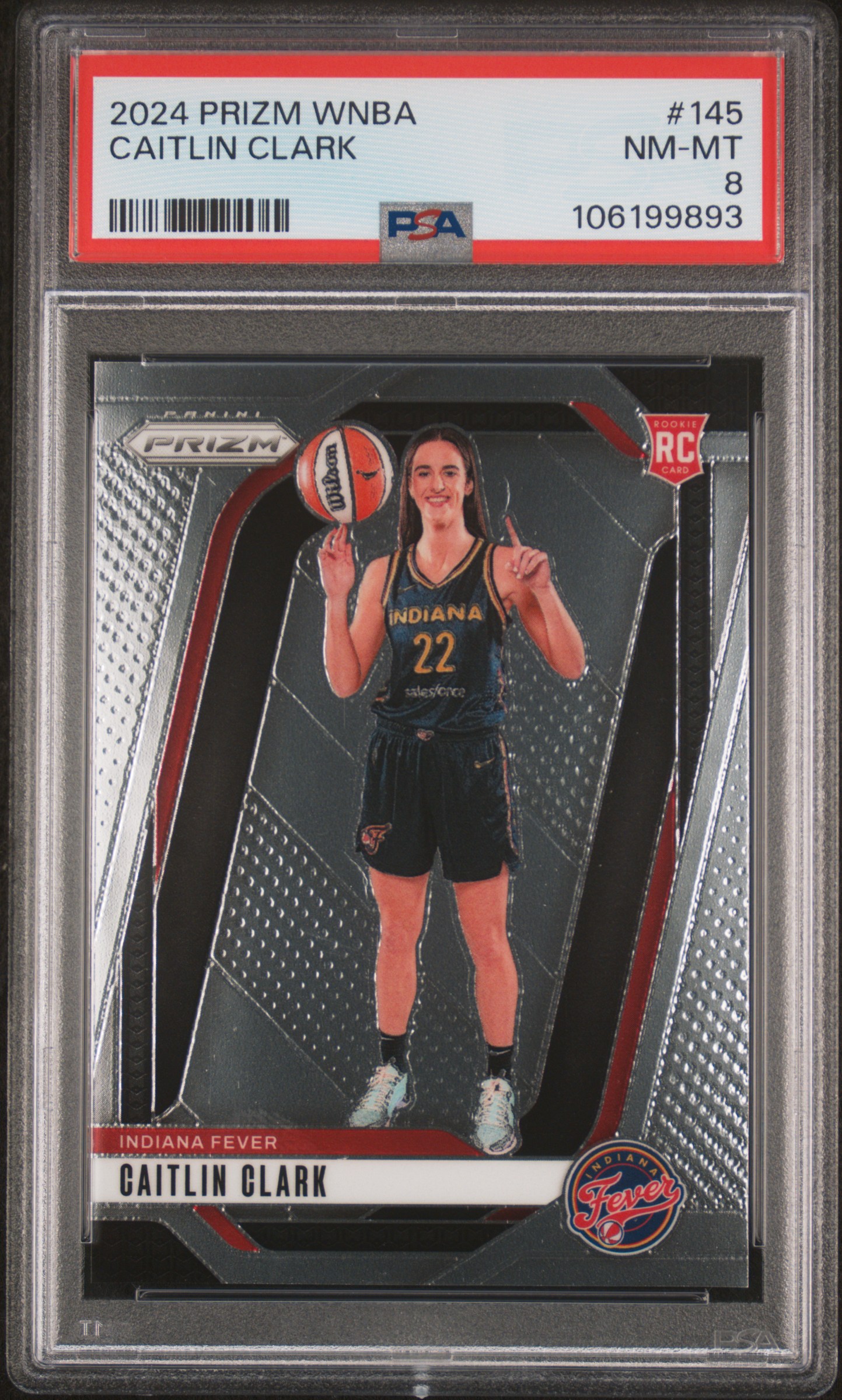 2024 Panini Prizm Wnba Caitlin Clark #145 Nm-Mt 8 front