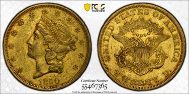 1850 $20 AU53