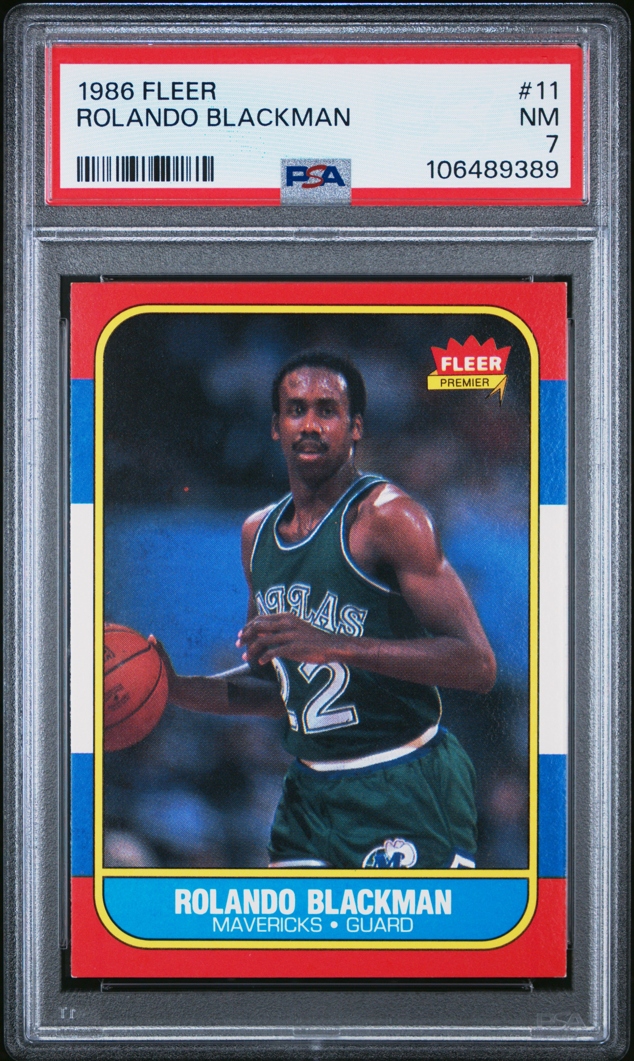 1986 Fleer Rolando Blackman #11 Nm 7 back
