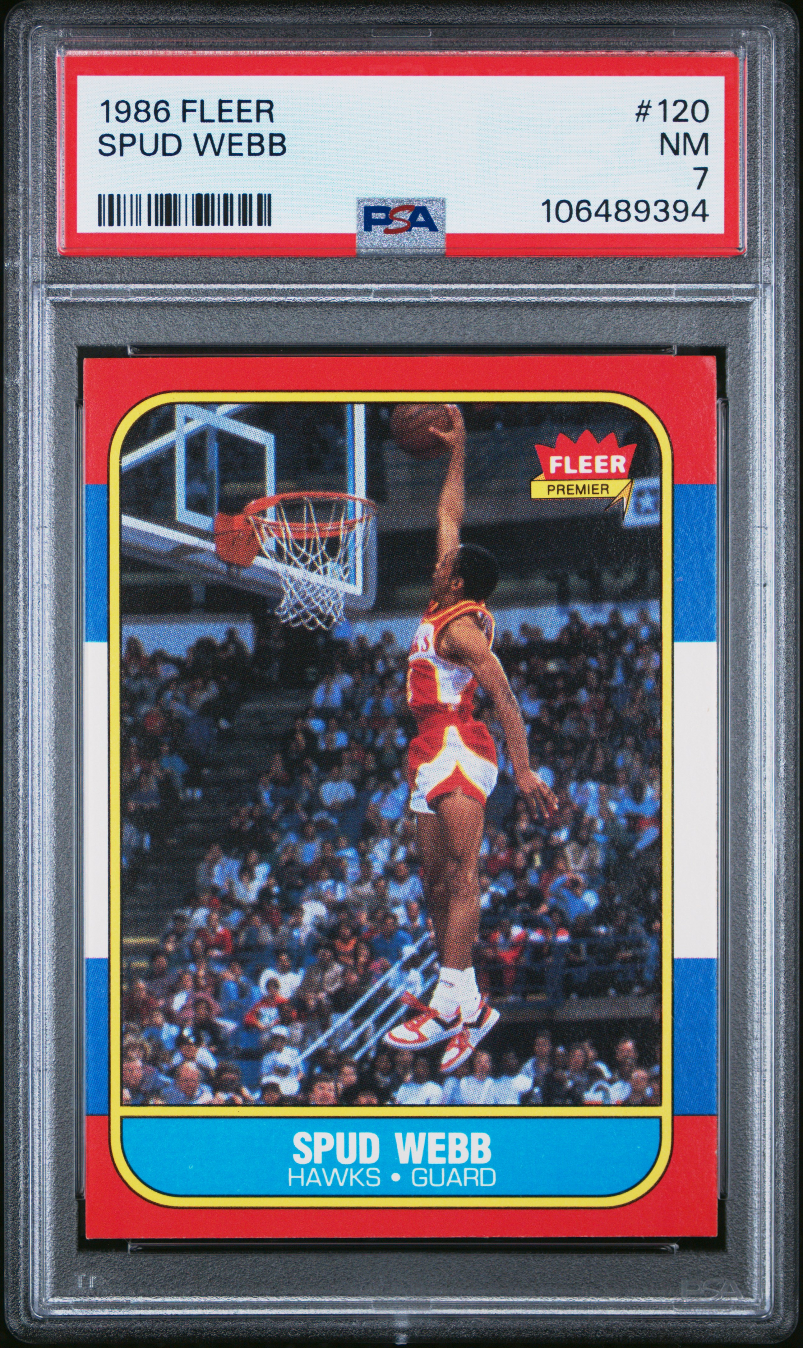 1986 Fleer Spud Webb #120 Nm 7 back