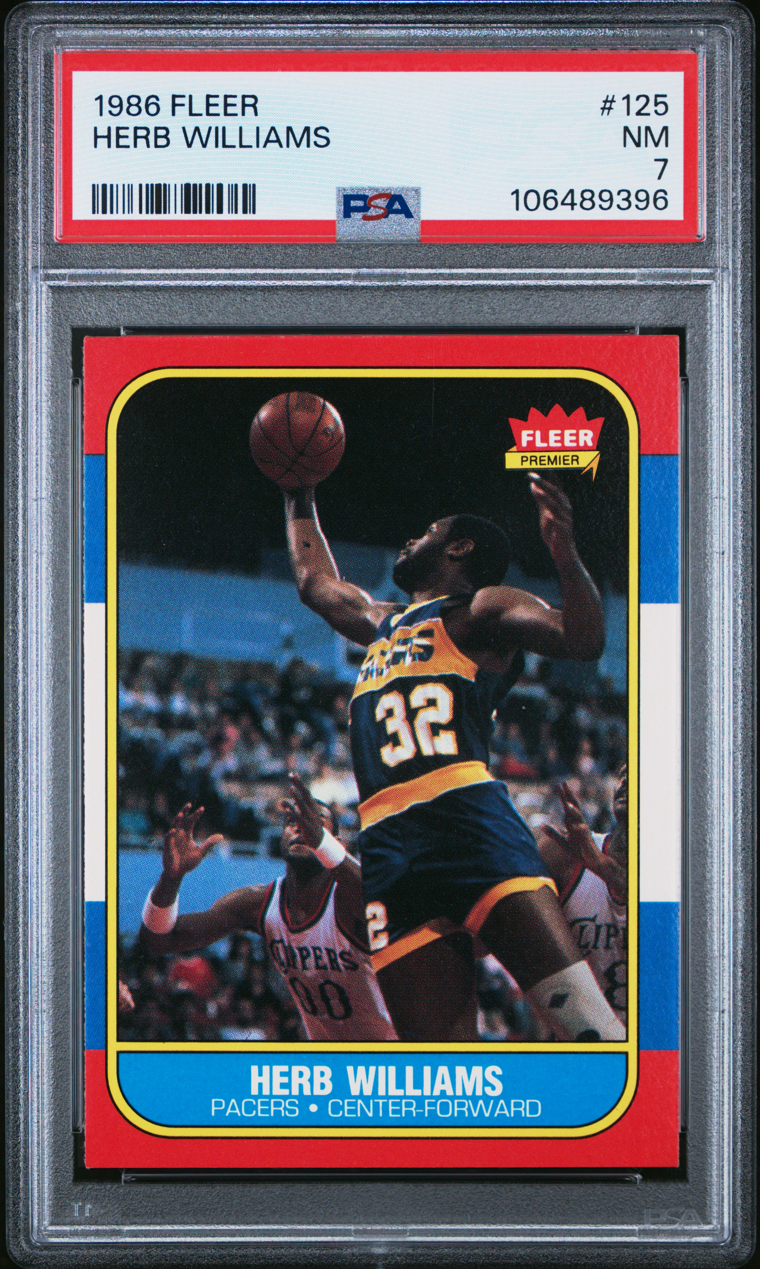 1986 Fleer Herb Williams #125 Nm 7 back