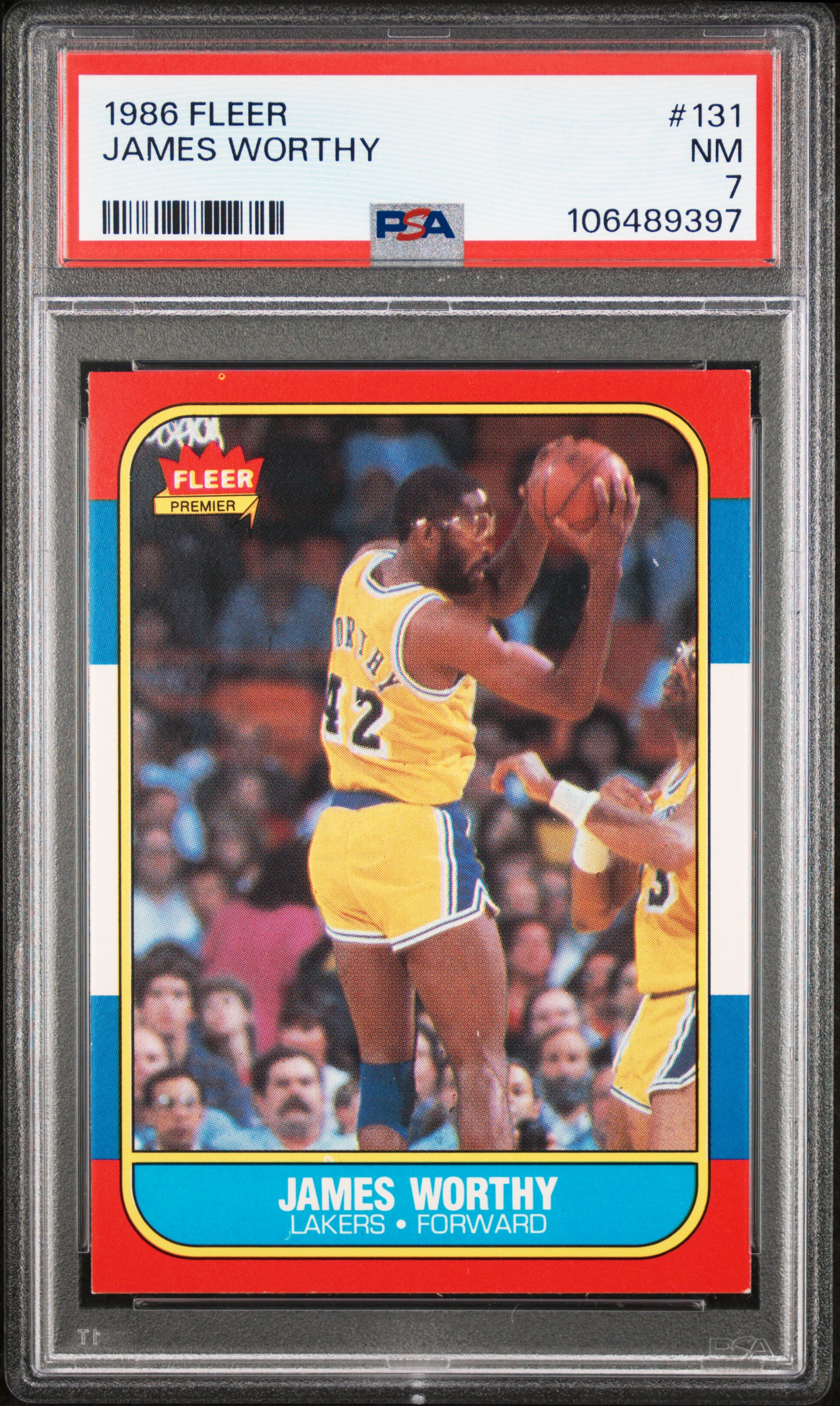 1986 Fleer James Worthy #131 Nm 7 back