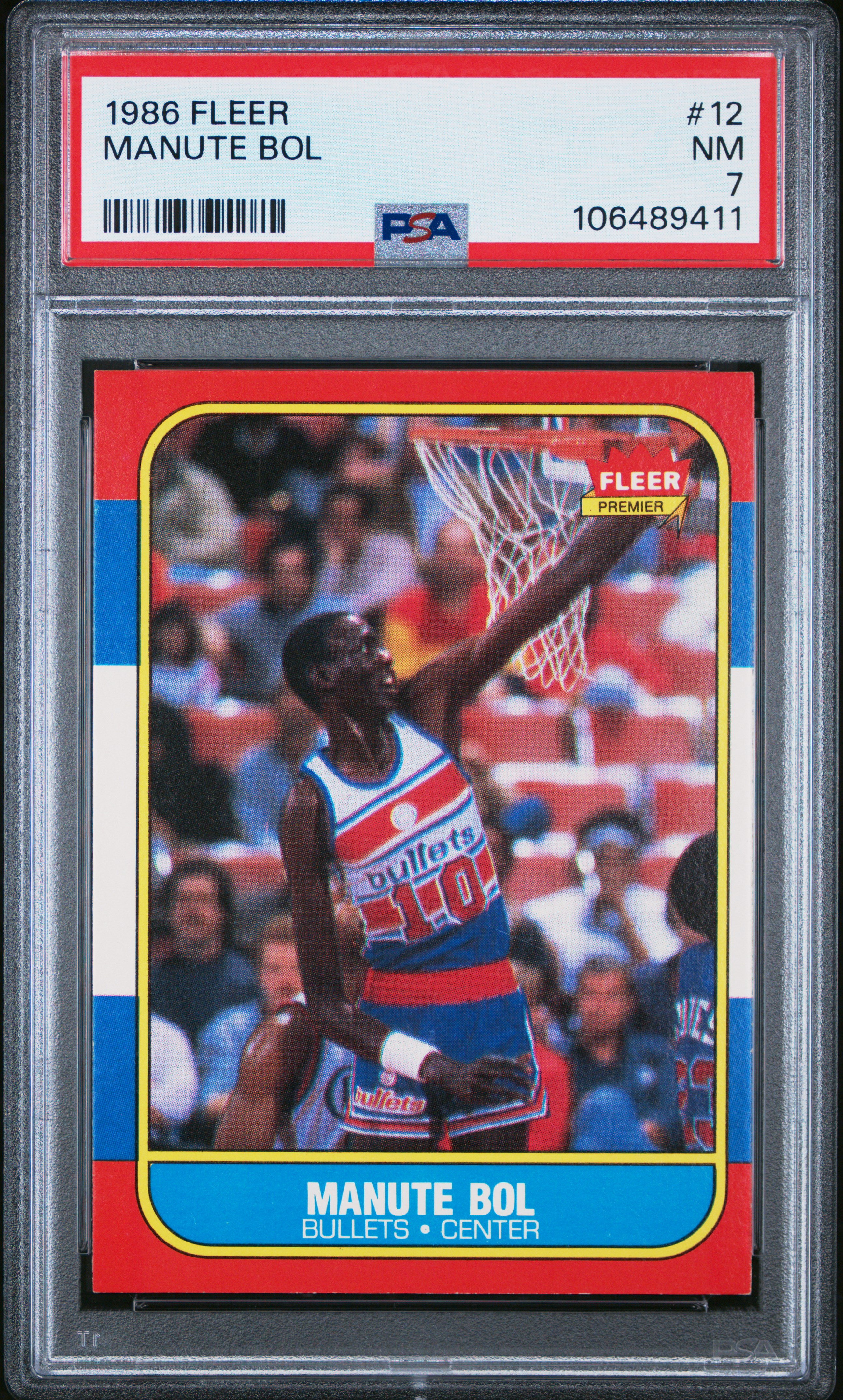 1986 Fleer Manute Bol #12 Nm 7 back