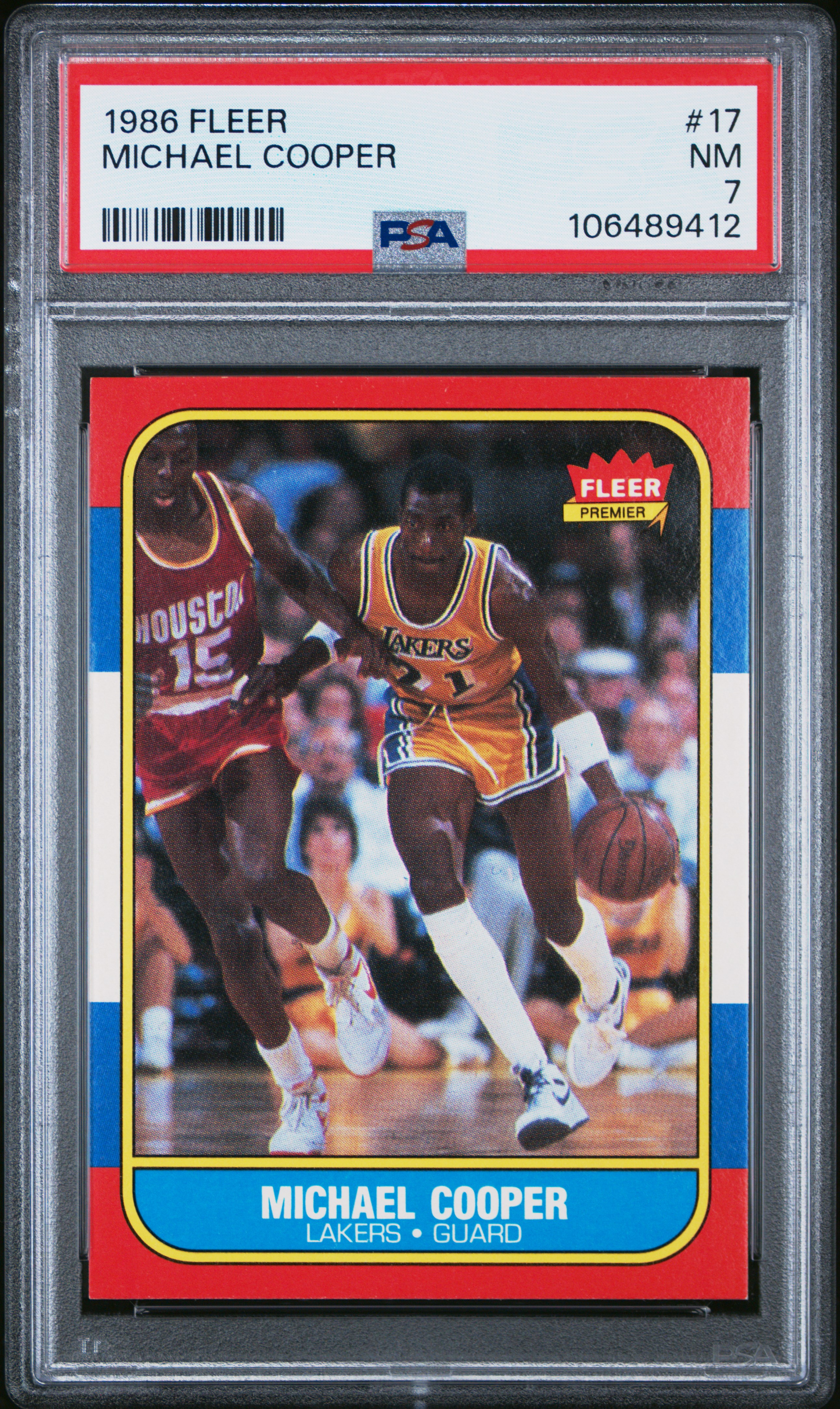 1986 Fleer Michael Cooper #17 Nm 7 back