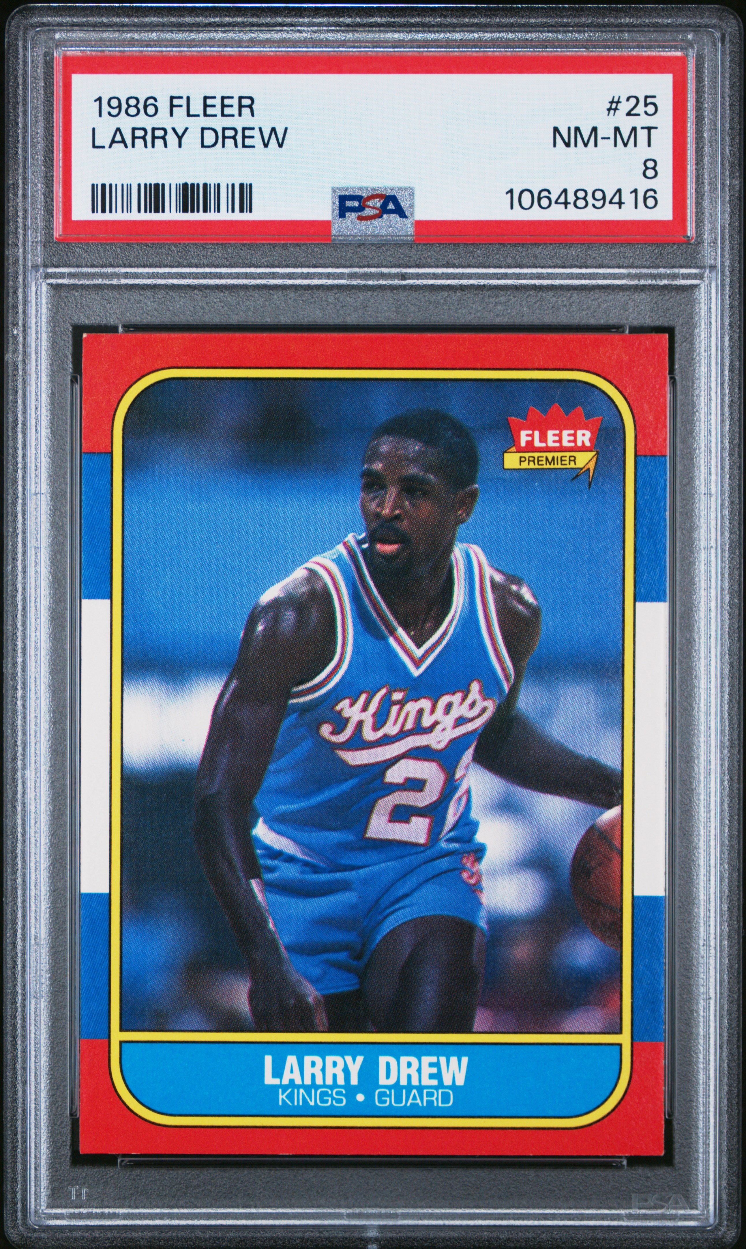1986 Fleer Larry Drew #25 Nm-Mt 8 back