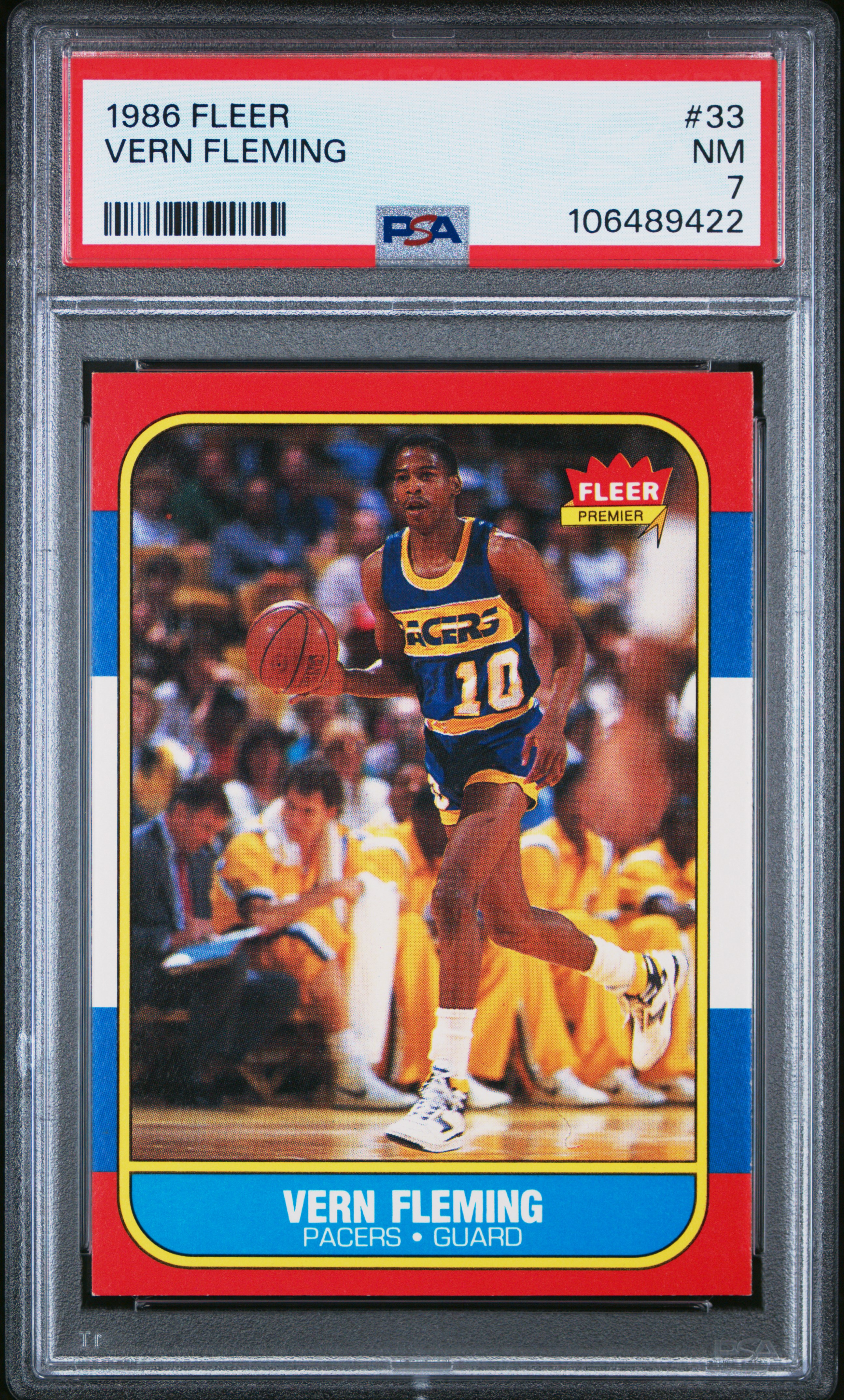 1986 Fleer Vern Fleming #33 Nm 7 back