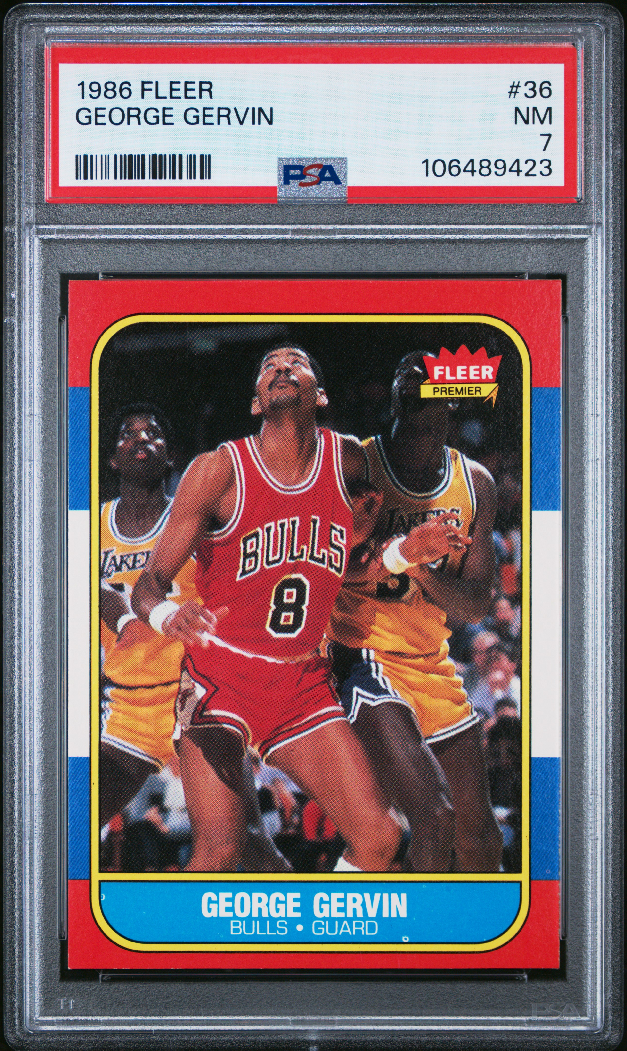 1986 Fleer George Gervin #36 Nm 7 back