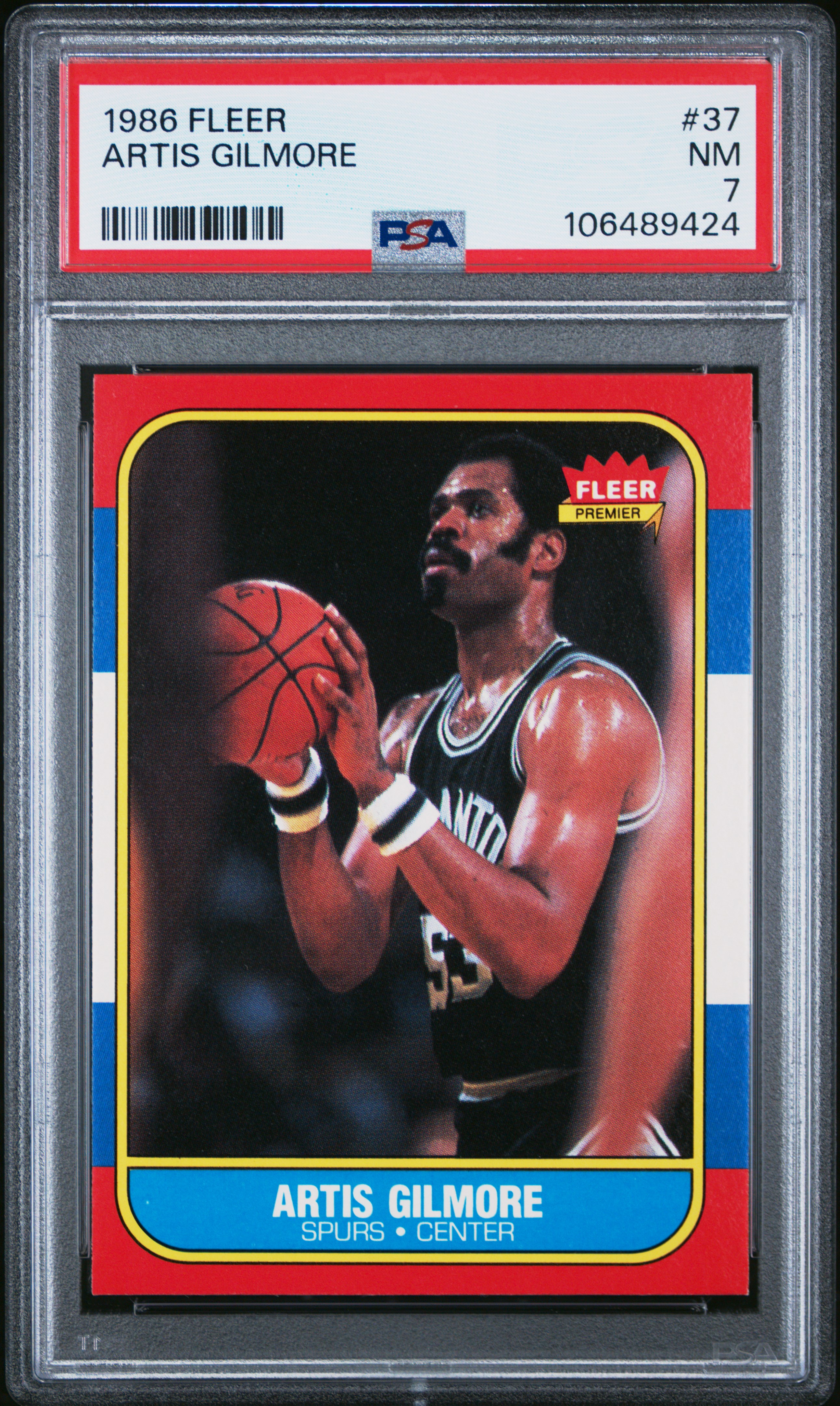 1986 Fleer Artis Gilmore #37 Nm 7 back