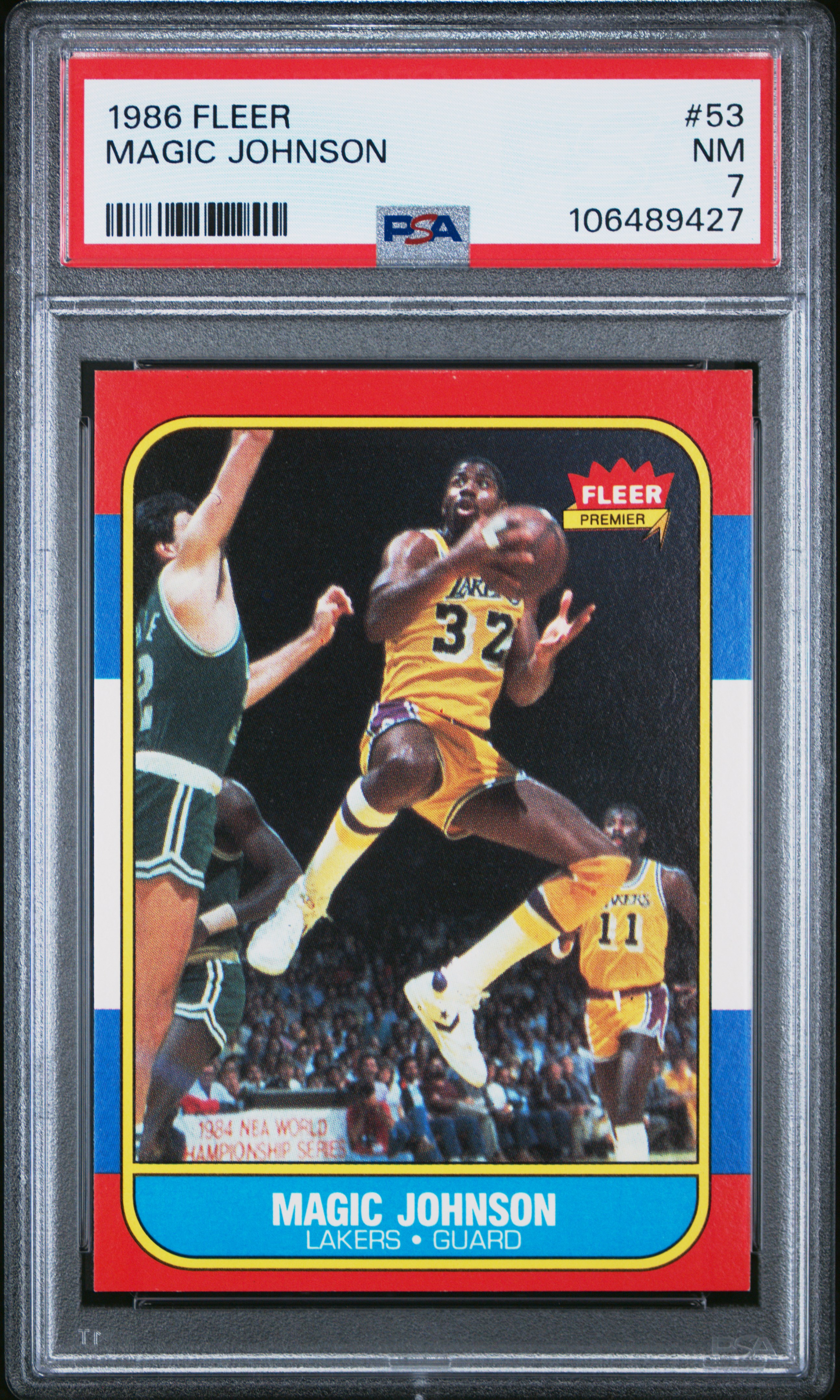 1986 Fleer Magic Johnson #53 Nm 7 back
