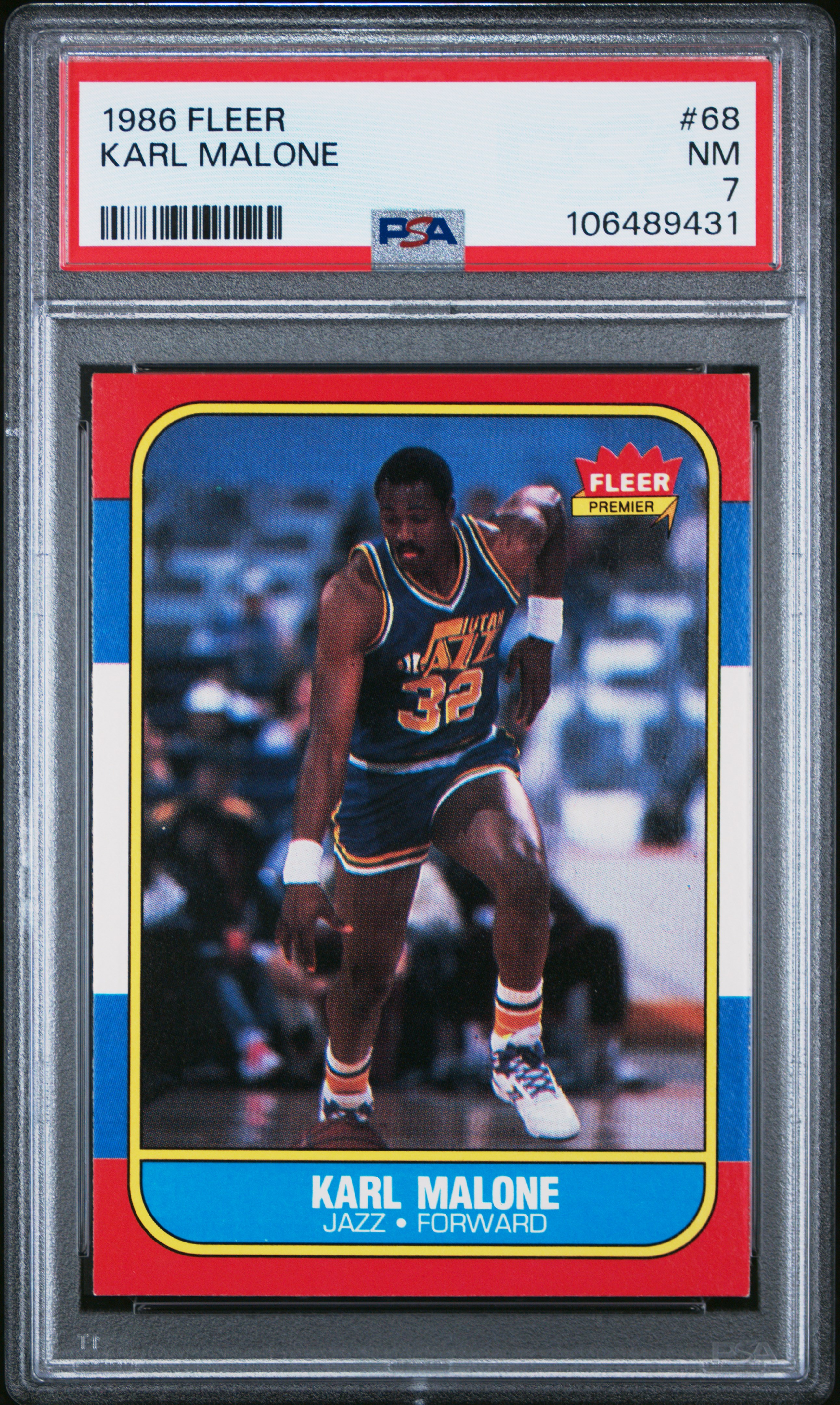 1986 Fleer Karl Malone #68 Nm 7 back