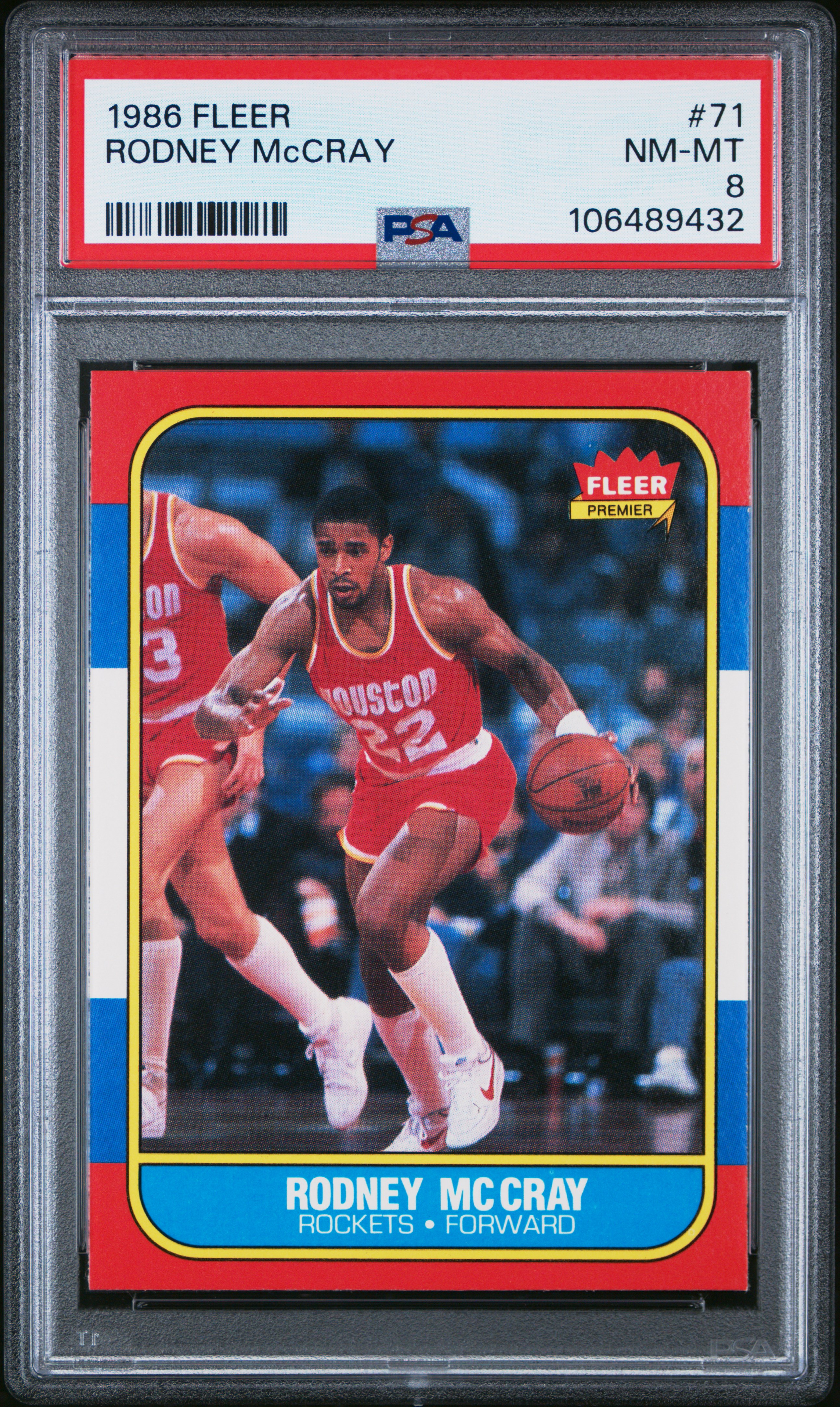 1986 Fleer Rodney Mccray #71 Nm-Mt 8 back